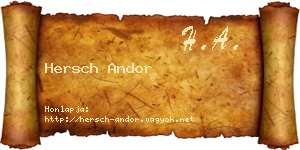 Hersch Andor névjegykártya